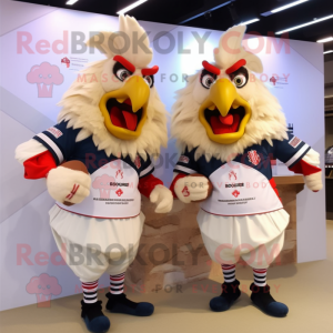 Beige Roosters maskot...