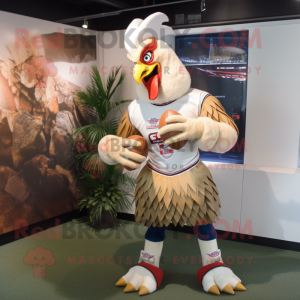 Beiger Roosters Maskottchen...