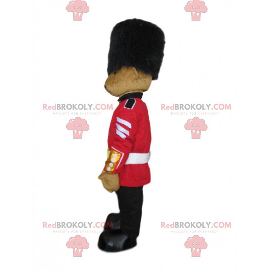 Teddy bear mascot dressed as a British guard, Welsh guard -