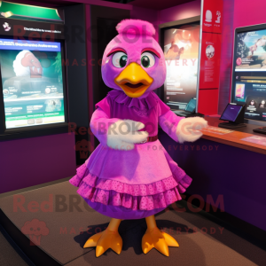 Magenta Gosling Maskottchen...