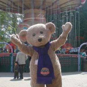 Beige teddy bear mascot - Redbrokoly.com