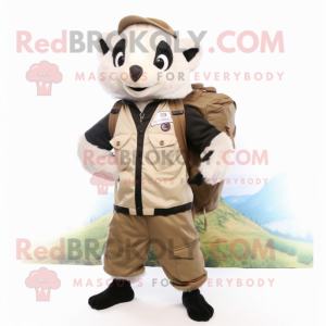 Cream Badger maskot kostume...