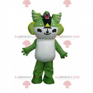 Mascote do personagem mangá branco e verde, fantasia de mangá -