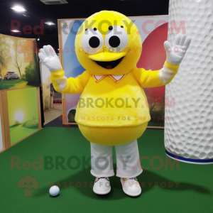 Gul golfboll maskot kostym...