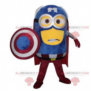 Minions mascot, famous character dressed as a superhero -