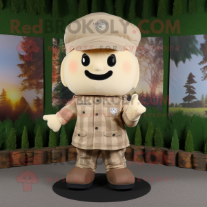 Cream Army Soldier maskot...