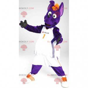 Mascotte de chien de kangourou violet - Redbrokoly.com