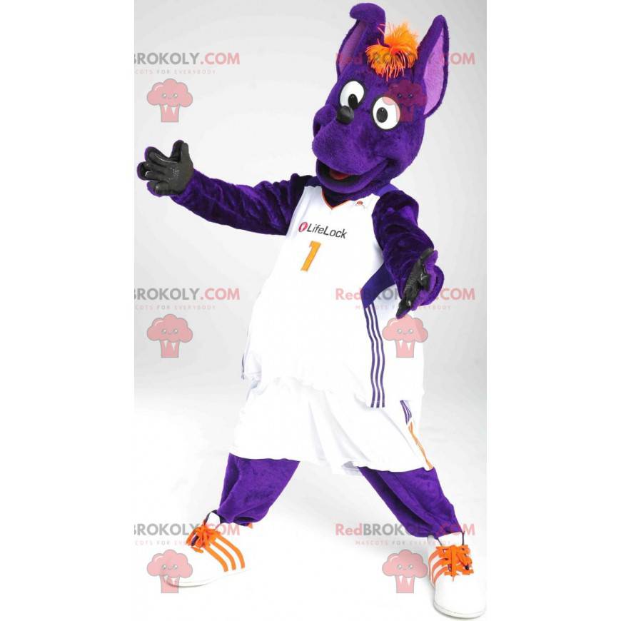 Mascote cão canguru roxo - Redbrokoly.com