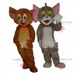 Tom en Jerry mascotte, beroemde cartoon kat en muis -