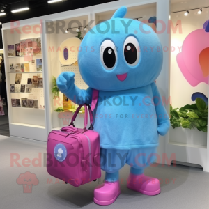 Himmelblå Pink maskot...