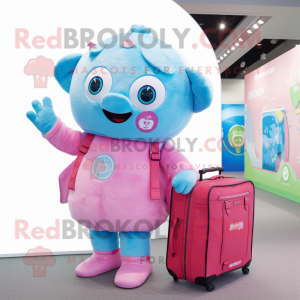 Himmelblau-rosa Maskottchen...