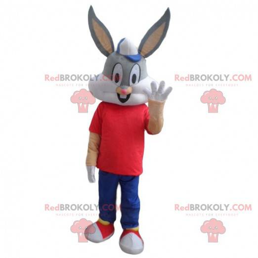 Mascot Bugs Bunny, beroemd grijs konijn uit Looney Tunes -