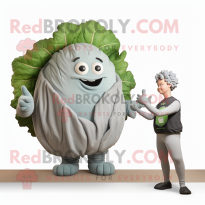 Gray Cabbage maskot kostume...