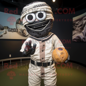 Black Mummy mascot costume character dressed with a Baseball Tee and Bracelets