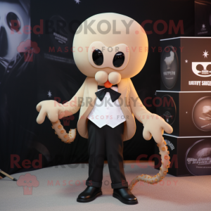 Tan Octopus maskot kostume...