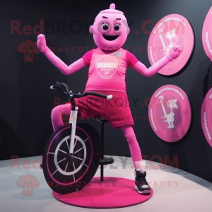 Rosa Einradfahrer...