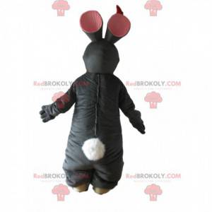 Gray and white rabbit mascot, big rabbit costume -