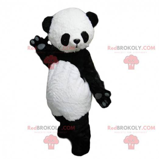 Mascotte de panda noir et blanc, mignon et envoutant -