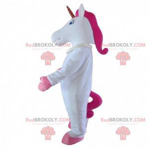 Mascota unicornio blanco y rosa, disfraz de hada -