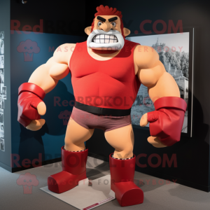 Red Strongman maskot...