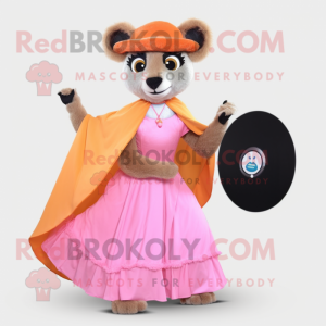 Peach Lemur maskot kostume...