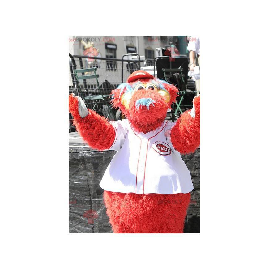 Mascot big red dog all hairy - Redbrokoly.com