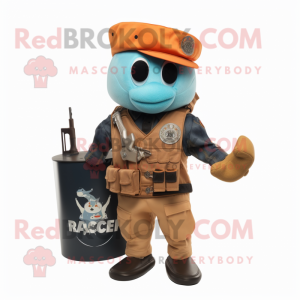 Rust Marine Recon mascot costume character dressed with a Waistcoat and Brooches