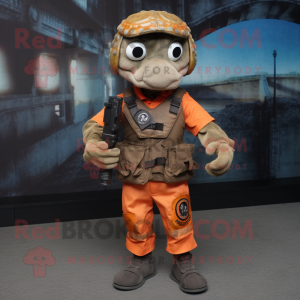 Rust Marine Recon mascot costume character dressed with a Waistcoat and Brooches