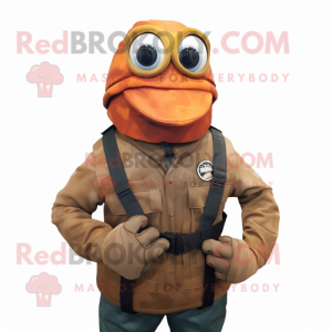 Rust Marine Recon mascot costume character dressed with a Waistcoat and Brooches