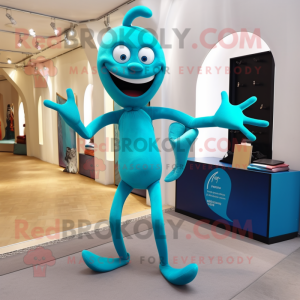 Turquoise Acrobat mascotte...