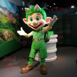 Green Tooth Fairy mascot costume character dressed with a Cargo Shorts and Gloves