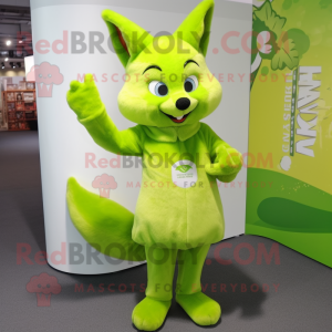 Lime Green Fox mascotte...