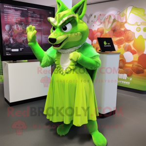 Lime Green Fox mascotte...
