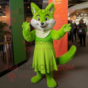 Lime Green Fox maskot...