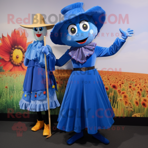 Blue Scarecrow mascotte...