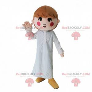 Girl mascot with white pajamas, girl costume - Redbrokoly.com