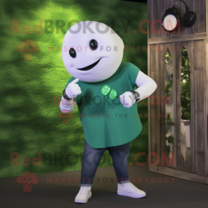 Forest Green Beluga Whale mascot costume character dressed with a Boyfriend Jeans and Bracelet watches