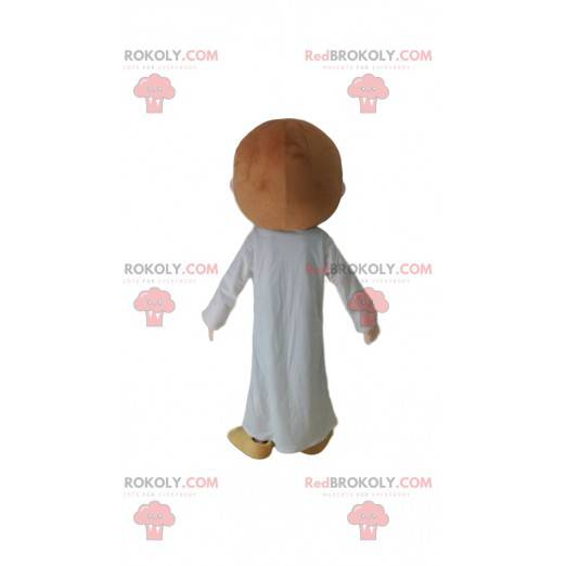 Mascote com pijama branco, fantasia de menina - Redbrokoly.com