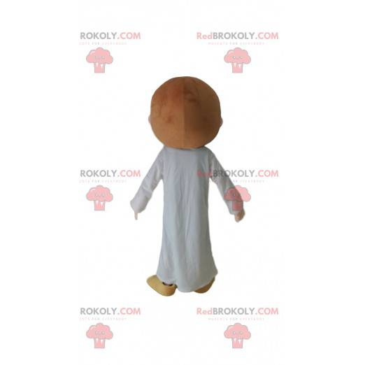 Mascotte de fillette avec un pyjama blanc, costume de jeune