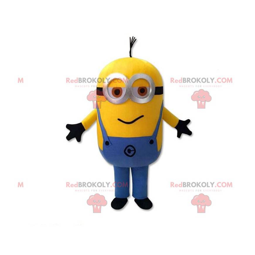 Minions mascot, famous character dressed in overalls -