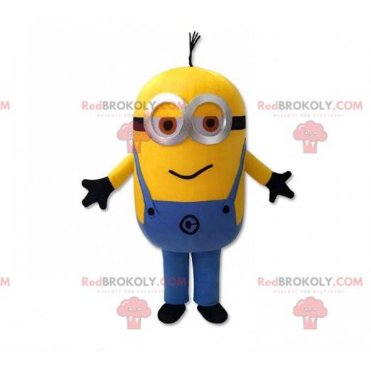 Minions mascot, famous character dressed in overalls -