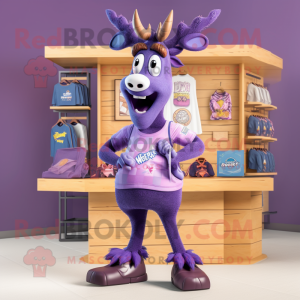 Purple Deer maskot kostym...
