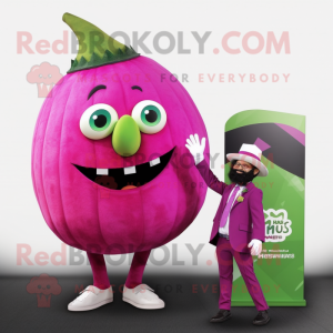 Magenta melon maskot kostym...