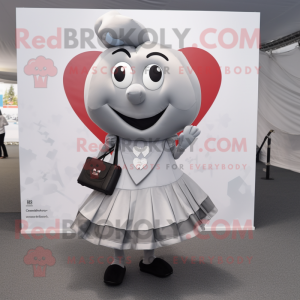 Sølvhjerte maskot kostume...