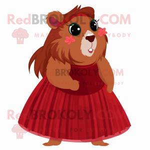 Maroon Guinea Pig maskot...