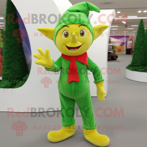 Lime Green Elf mascotte...