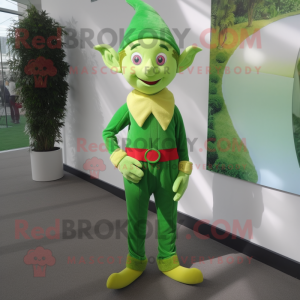Lime Green Elf maskot...