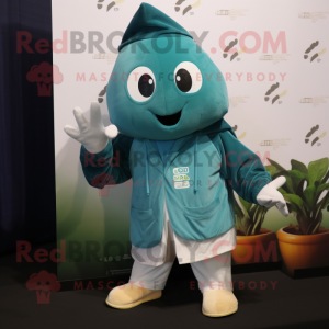 Teal Rova maskot kostym...