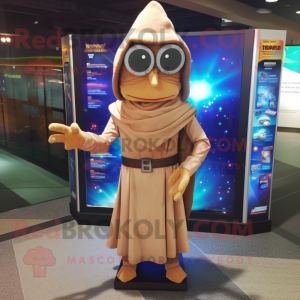 Tan Wizard maskot kostume...