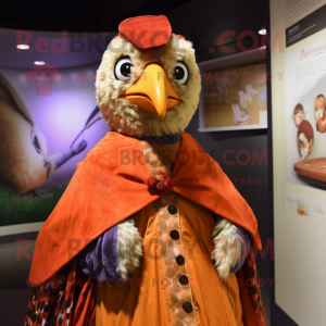 nan Pheasant mascot costume character dressed with a Raincoat and Hairpins